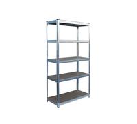Relaxdays Étagère Robuste en Acier, 5 Niveaux, H 180 x L 90 x P 40 cm, supporte 875 kg, Argent, Cave & Garage
