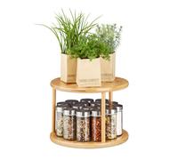 Relaxdays Étagère rotative de cuisine, Rotonde à épices 360°, étagère à parfums, HxD 19,5 x 24,5 cm, bambou, naturel