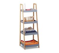 Relaxdays Étagère Salle de Bain Bambou 4 Niveaux