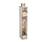 Relaxdays Étagère Suspendue, 7 Compartiments, Tissu, HxLxP : 106x16,5x31 cm, 2 tiroirs, Organiseur penderie, Beige