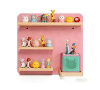 Relaxdays Étagère magnétique pour Toniebox et 27 Tonies, HxLxP: 29x39x15 cm, Support Mural pour Figurines, Rose
