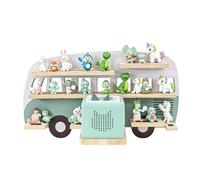 Relaxdays Étagère Toniebox, magnétique, pour Toniebox +25 Tonies, Forme Bus, HxLxP: 32x62x13 cm, Figurines Tonie, Sauge