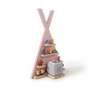 Relaxdays étagère Toniebox, magnétique, pour Toniebox & 34 Tonies, Forme Tente, HxLxP: 69x49x9 cm, Porte-Figurines, Rose
