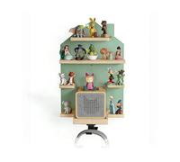 Relaxdays Étagère Tonies, magnétique, pour Toniebox et 32 Figurines Tonies, Maison, H x L x P : 43 x 28 x 17 cm, Sauge