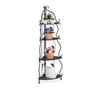 Relaxdays Étagère Verticale à 4 Rayons, en métal, Non Fixe, Design Vintage, H x L x P : 113 x 30 x 30 cm, Noire