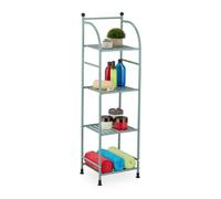 Relaxdays Étagère verticale, acier, HxLxP : 115x33x28 cm, rangement cuisine et salle de bain, 4 niveaux, métal, vert