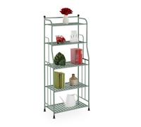 Relaxdays Étagère verticale, acier, HxLxP : 133x56x28 cm, rangement cuisine et salle de bain, 5 niveaux, métal, vert