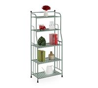 Relaxdays Étagère Verticale, Acier, HxLxP : 133x56x28 cm, Rangement Cuisine et Salle de Bain, 5 Niveaux, métal, Vert