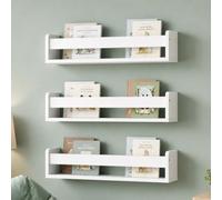 Relaxdays, étagères murales pour Enfants, Lot de 3, Blanche | fixation murale, H x l x P : 10 x 58 x 12 cm