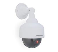 Relaxdays Fausse caméra de Surveillance en dôme, Lot de 4, lumière LED Clignotante, dissuade intrus, intérieur/extérieur, Blanche