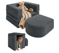 Relaxdays Fauteuil Enfant modulable 4 pièces Blocs Souples Gris foncé