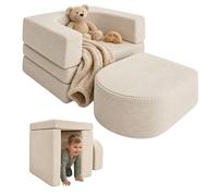Relaxdays fauteuil enfant modulable 4 pièces blocs souples velours côtelé H x L x P : 40 x 65 x 65 cm beige