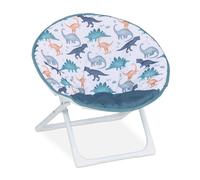 Relaxdays Fauteuil pour enfant, pliant, dinos, HLP : 47 x 50 x 48 cm, pour intérieur ou extérieur, multicolore