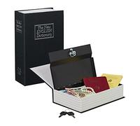 Relaxdays Faux livre coffre fort comme livre de poche fermable aisse à monnaie HxlxP: 15,5 x 5,5 cm, noir