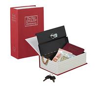 Relaxdays Faux livre coffre fort comme livre de poche fermable aisse à monnaie HxlxP: 18 x 11,5 x 5,5 cm, rouge