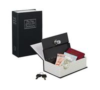 Relaxdays Faux Livre Coffre Fort comme Livre de Poche fermable aisse à Monnaie HxlxP: 18 x 11,5 x 5,5 cm, Noir