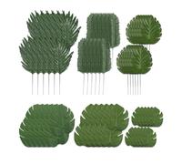 Relaxdays Feuilles de Palmier artificielles, Lot de 72, Monstera, Palmier, fougère, décoration fête Jungle, Safari, Vert