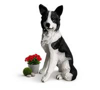 Relaxdays Figurine Chien Collie résine et fibre de verre 68x34 5x43 cm résistante intempéries jardin & terrasse