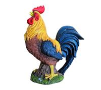 Relaxdays Figurine de Jardin Coq Fier, décoration extérieure résistante aux intempéries, résine réaliste, 37 cm, colorée