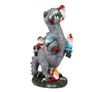 Relaxdays, Nain de Jardin Dinosaure en résine, résistant aux intempéries, Statue déco, H x L x P : 28,5 x 15,5 x 9 cm