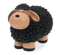Relaxdays Figurine Mouton, Peint Main, résistant aux intempéries, HxLxP : 16x21x12,5 cm, Jardin, polyrésine, Marron-Noir