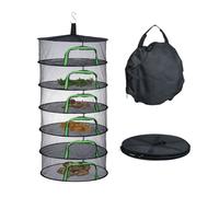 Relaxdays Filet de séchage Pliable, 6 Niveaux, pour Herbes, Fruits, légumes, séchoir à Poisson Suspendu, en Mesh, Noir