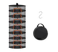 Relaxdays Filet de séchage Pliable pour Herbes, Fruits, légumes, Poissons, 8 Niveaux, 160x60x60 cm, Orange/Noir
