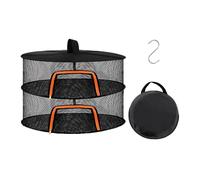 Relaxdays Filet de séchage Pliable pour Herbes, Fruits, légumes, Poissons, Suspendre, 40x60x60cm, Orange/Noir