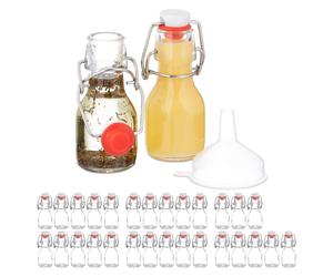 Relaxdays Flaschen Set, Bocal de conservation, Transparent
