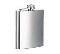 Relaxdays Flasque inox 200 ml, bouteille de poche, boîte flasque, bouchon à vis, argenté