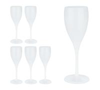Relaxdays Flûte à champagne en plastique lot de 6 robuste et sans BPA réutilisable capacité : 140 ml blanche