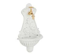 Relaxdays Fontaine extérieure de Jardin, Robinet, Design nostalgique, H x L x P : 42 x 24,5 x 11,5 cm, Blanche
