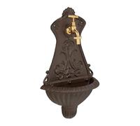 Relaxdays Fontaine extérieure de Jardin, Robinet, Design nostalgique, H x L x P : 42 x 24,5 x 11,5 cm, Marron