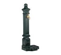Relaxdays Fontaines sur pied angulaire en style antique colonnes eau et bassin 80 x 28 x 32 cm, vert foncé
