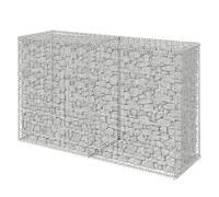 Relaxdays Gabion brise-vue acier argenté | jardin panier à pierres en fil galvanisé 3,5 mm H100 x L150 x P50 cm