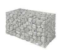 Relaxdays Gabion, brise-vue de jardin, panier à pierres, acier argenté | fil galvanisé 4 mm, 50x100x50 cm, mur gabion