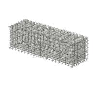 Relaxdays Gabion, brise-vue de jardin, panier à pierres, fil de 4 mm, galvanisé, H : 30 x 100 x 30 cm, mur de gabion, acier, argenté