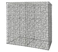 Relaxdays Gabion brise-vue jardin, mur gabions en acier argenté | panier à pierres galvanisé Ø3,5 mm, HxLxP 100x100x50 cm