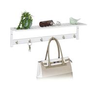 Relaxdays Garde robe mural blanc avec supports