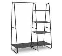 Relaxdays Portemanteau en métal 5 tablettes H x L x P : 150 x 100 x 39 cm pour la chambre ou l'entrée noir