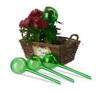 Relaxdays Globes d’arrosage lot de 12 vert