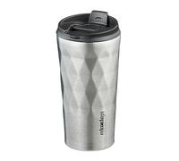 Relaxdays Gobelet Isotherme, 350 ML, Boissons Chaudes & Froides, étanche, Acier Inoxydable, sans BPA, argenté - Noir