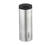 Relaxdays Gobelet Isotherme, 400 ML, Boissons Chaudes & Froides, étanche, Acier Inoxydable, sans BPA, argenté - Noir