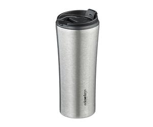 Relaxdays Gobelet Isotherme, 400 ML, Boissons Chaudes & Froides, étanche, Acier Inoxydable, sans BPA, argenté - Noir