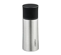 Relaxdays Gourde en Acier Inoxydable, 300 ML, étanche, pour Boissons Chaudes et Froides, avec gobelet, argentée