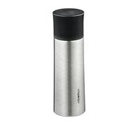 Relaxdays Gourde en Acier Inoxydable, 400 ML, étanche, pour Boissons Chaudes et Froides, avec gobelet, argentée