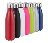 Relaxdays Gourde inox bouteille eau acier inoxydable 0,5 litre isotherme froid chaud, rouge