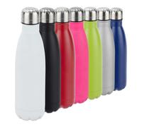 Relaxdays Gourde inox bouteille eau blanc lot de 3