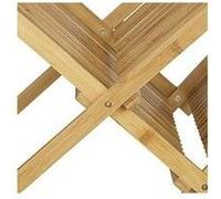 Relaxdays gouttoir à vaisselle et couverts pliable avec panier à couverts cross bois de bambou h x l x p: 24 x 46 x 28 cm, nature G