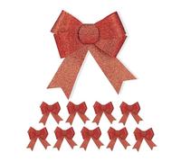 Relaxdays Grand Noeud Cadeau, Lot de 10, décoration Noël, Ruban pour Sapin, Voiture, Mariage, Rouge